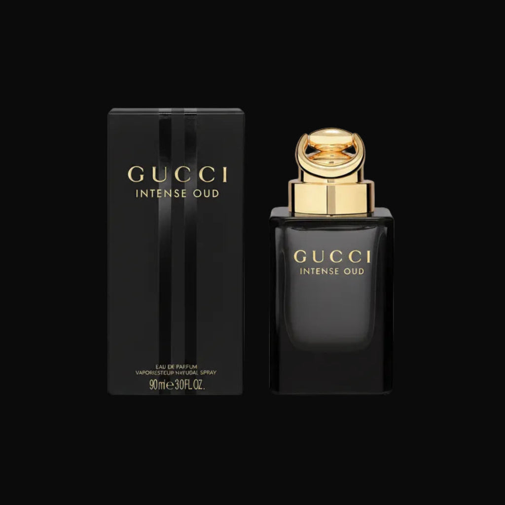 Gucci Oud Intense Eau De Parfum 90 ml box and perfume bottle