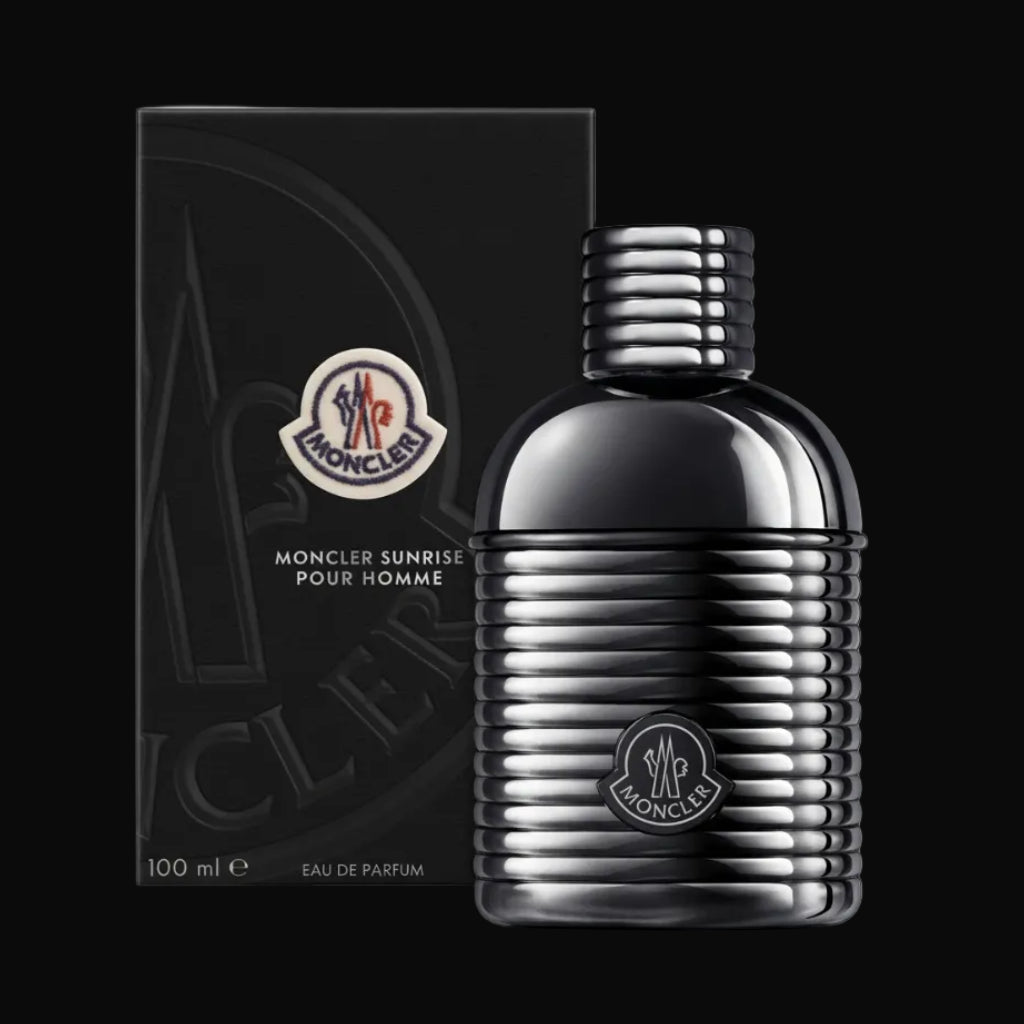 Moncler Sunrise Pour Homme Eau de Parfum 100 ml box and perfume bottle for men