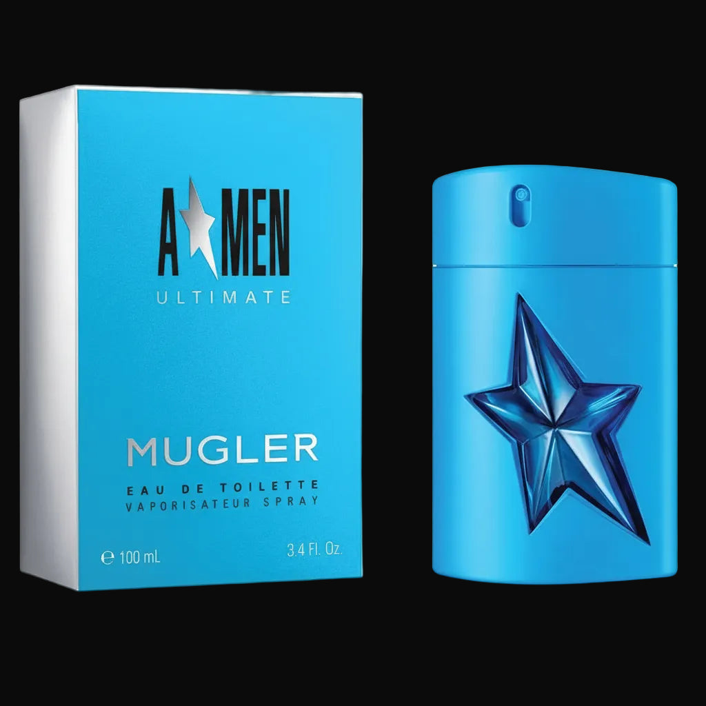 Mugler AMen Ultimate Eau de Toilette 100 ml box and perfume bottle for men
