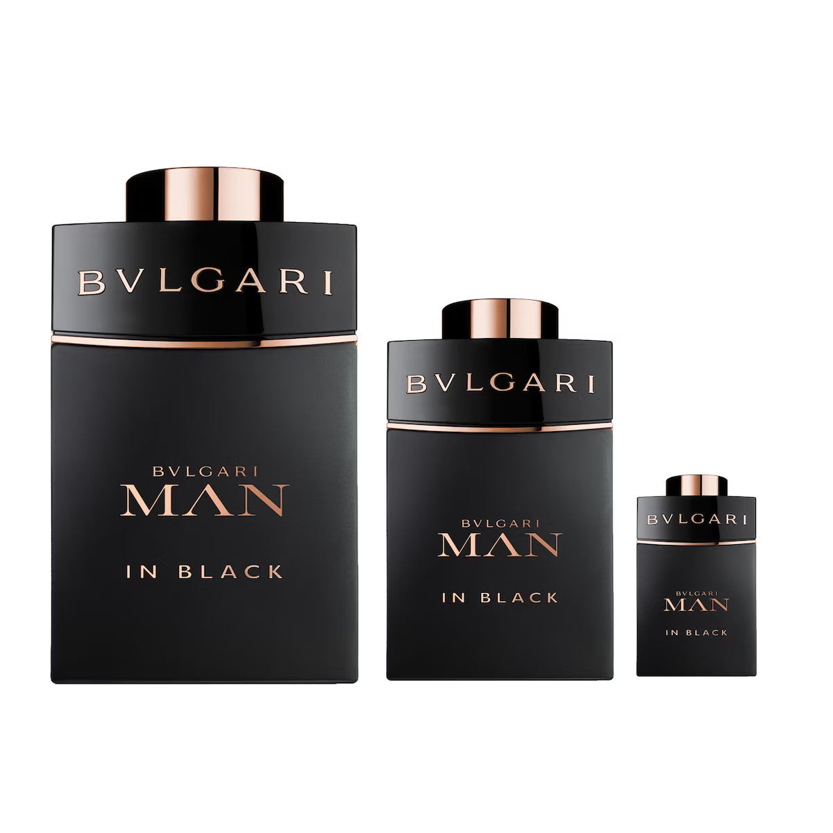 Bvlgari Man In Black 3-Piece Gift Set with 100 ml, 15 ml, and 5 ml Eau de Parfum for men