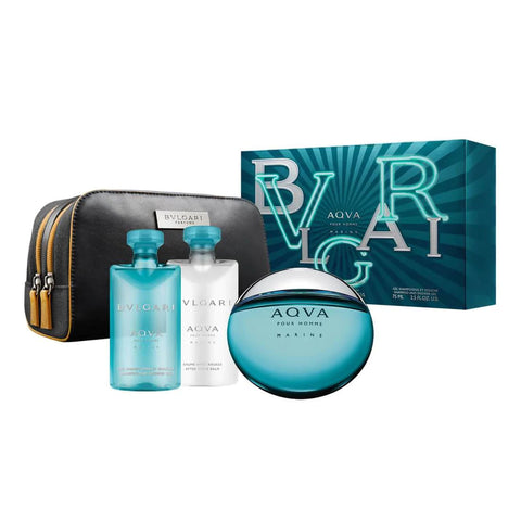 Western perfumes : Bvlgari Aqva Pour Homme 4 Piece Gift Set : Beauty & Personal Care